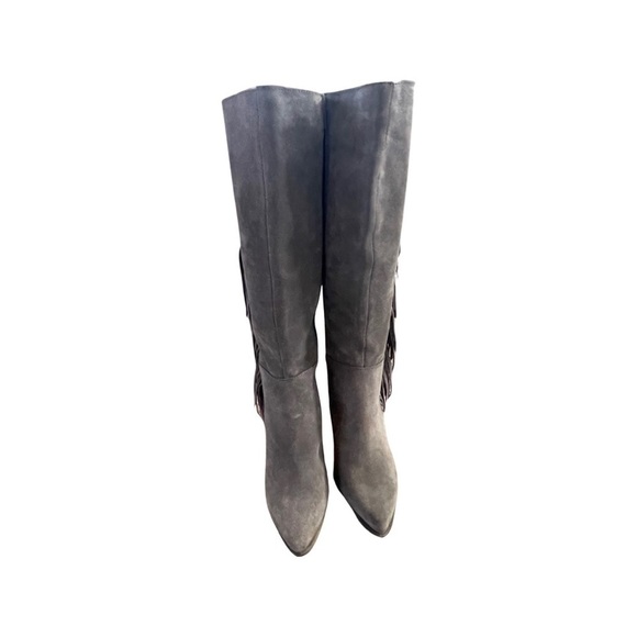STEVE MADDEN Cacos Genuine Leather Gray Suede Fringe Boots Women’s Size 7B. - Picture 7 of 16